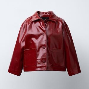 Zara Girls Red Leather Jacket